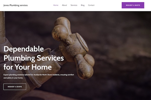 Example Website for Jones Plumbing Services