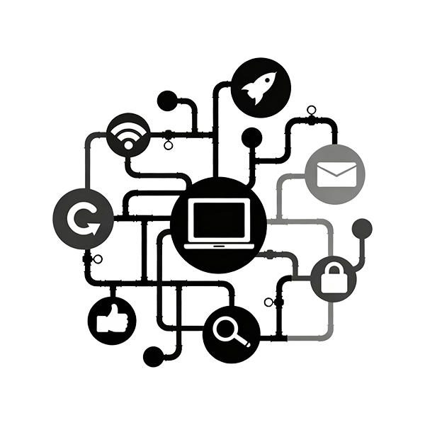 A visual diagram showing systems connecting via an integration hub like Otto Kit.