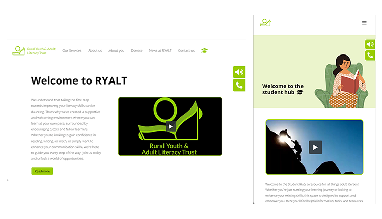 Screenshot of RYALT Website.
